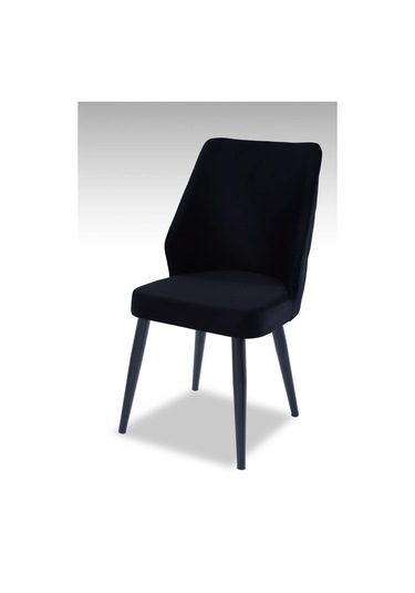 Puffy Sandalye - Babyface Siyah- Metal Siyah Ayak 4 Adet - Salon Sandalyesi / Mutfak Sandalyesi Siyah