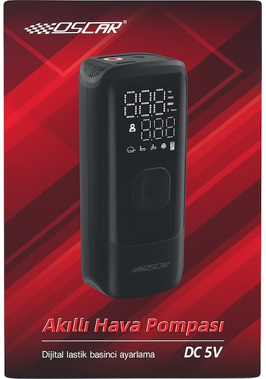 Araç Lastik Şişirme Pompası Ledli Şarjlı Hava Kompresörü 150 Psı Oscar