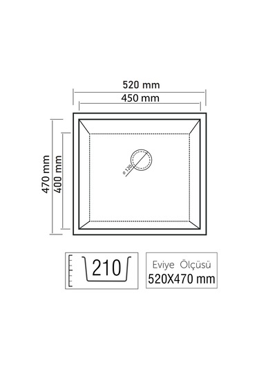 Thorax Granit Eviye Molto C2 Antrasit
