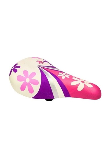 Sarissa Kız Çocuk Bisiklet Selesi 16-20 Jant Uyumlu Çiçek Desenli Beyaz Pembe Lila Renk Beyaz - Pembe