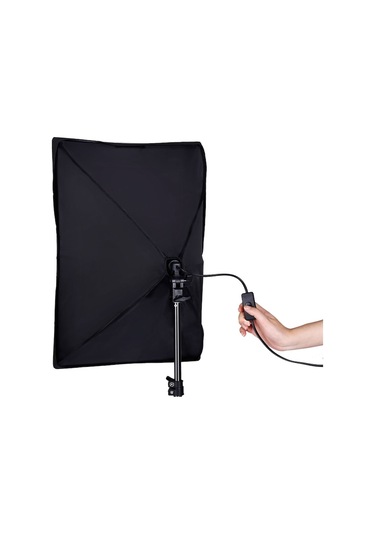 Deyatech 50 x 70 CM 2'li Video Işığı Softbox Seti + 1.8 M 2 x Işık Ayağı + 2 x Lamba + Çanta
