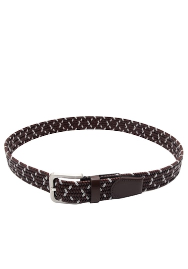 Pierre Cardin Premium Örgü Deri Kemer En 3,5 Cm Pc-1713 Kahverengi - Gri