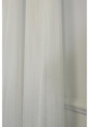 Murcia Dökümlü Tül Perde Pilesiz Ekru