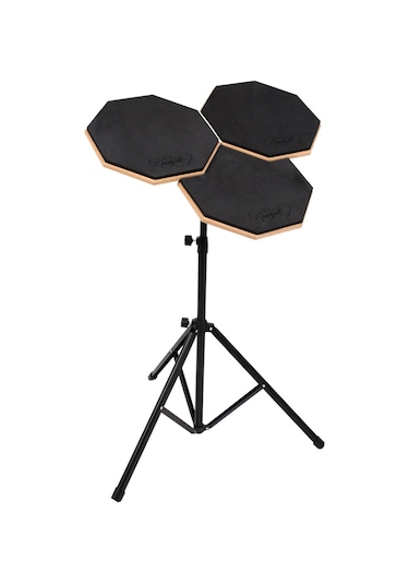 Bateri Davul Drum Pratik Pedi Pad Seti Standlı Baget Tekli Set