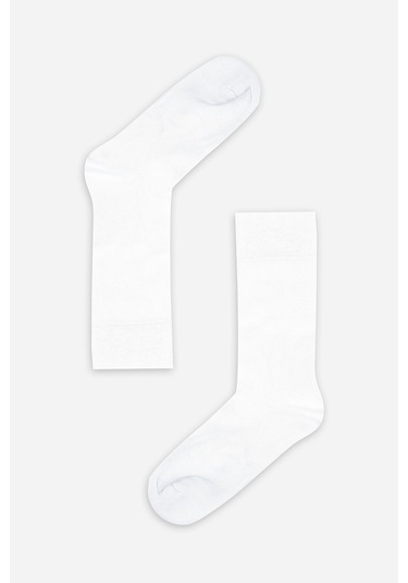 Nbb Erkek Beyaz Düz Erkek Bamboo Soket Çorap Beyaz