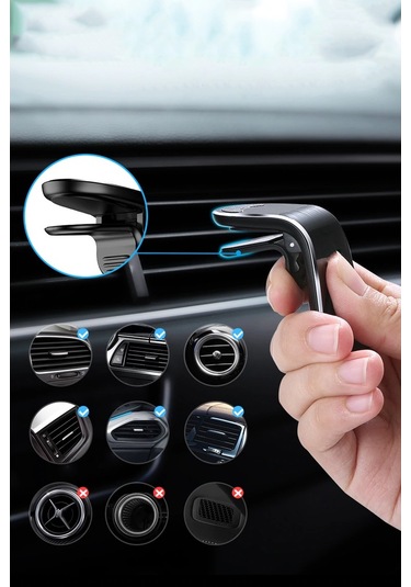 Manyetik Mıknatıslı Araç Içi Telefon Tutucu Oto Havalandırma Izga