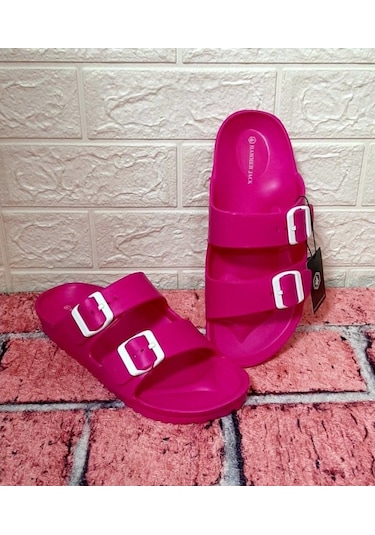 Hammerjack 234 Fuşya Pembe Çift Tokalı Havuz Plaj Günlük Terlik
