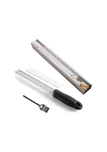 304 Paslanmaz Çelik Peynir Rendesi Çok İşlevli Çikolata Limon Tel Kesici Plastik Kaymaz Saplı Mutfak Aletleri Siyah