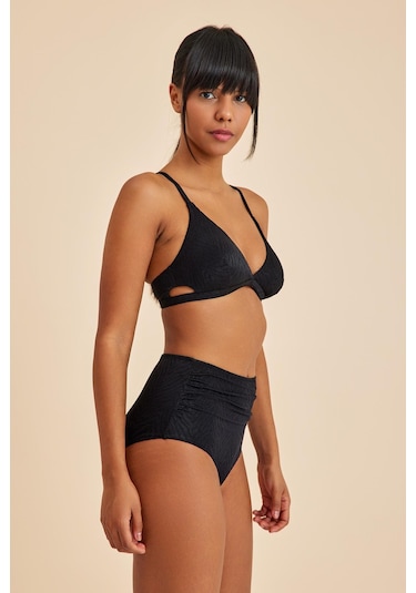 Amarelle Bali Siyah Yüksek Belli Toparlayıcı Bikini Alt Siyah