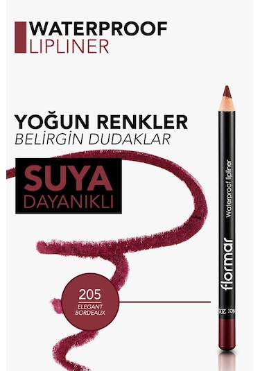 Flormar Dudak Kalemi - Waterproof Lipliner 205 Elegant Bordeaux 8690604111053