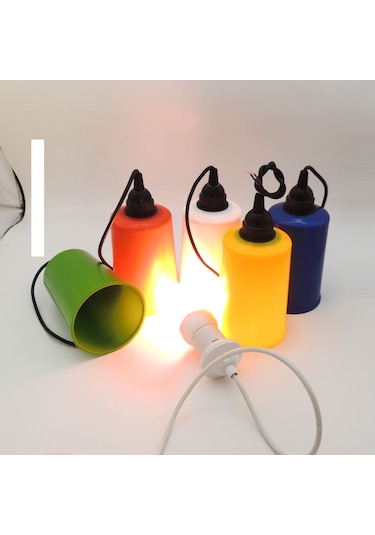 Eko 5 Renk Bahçe Feneri Dış Mekan Aydınlatma + 5 Kırmızı Ampul