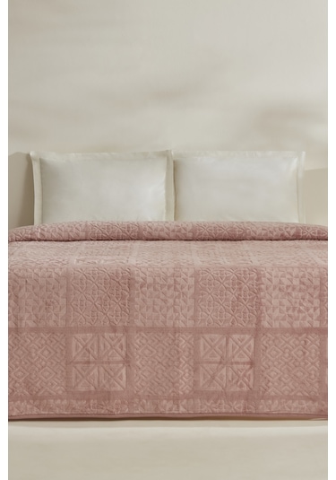 Karaca Home Blair Çift Kişilik Embos Battaniye Pudra Pudra