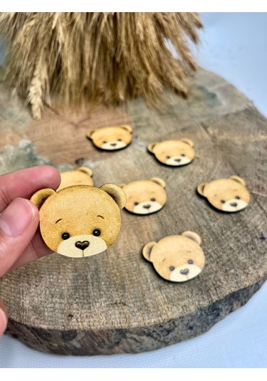 Mr. Home Ayıcıklı Ahşap Figür-uv Baskılı Figür Magnet Hediyelik