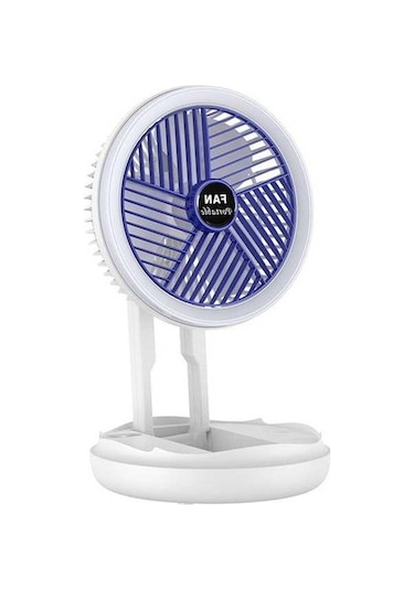 Ebitda Taşınabilir Katlanır Masaüstü Vantilatör - 4 Hız Ajust. Gece Lambası - Type-c Şarj - Beyaz