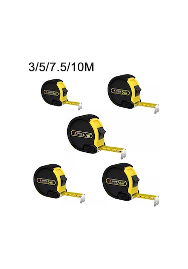 5m 25mm Çelik Mezura Geri Çekilebilir 3m 5m 7.5m 10 Metre Kalınlaşmış Kendinden Kilitlemeli Ağaç İşleme Aleti Hassas Şeffaf Metrik Bant Cetveli