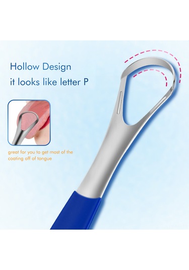 Mufunye Paslanmaz Çelik Dil Kazıyıcı - Yeniden Kullanılabilir, Ergonomik, Ağız Kokusunu Önler, Kolay Temizlenir