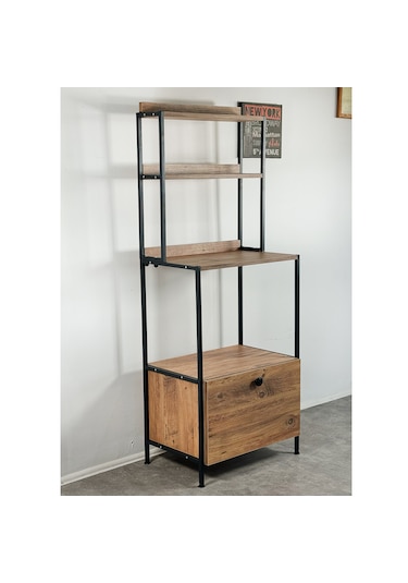 Kapaklı Dolap Mutfak Bangosu Çok Amaçlı Dolap Kahve Köşesi Rafı 5