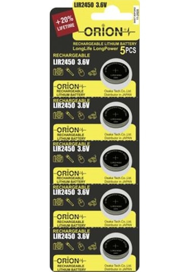 Orion LIR2450 120 mAh 3.6 V Li-Ion Şarj Edilebilir Pil 5'li