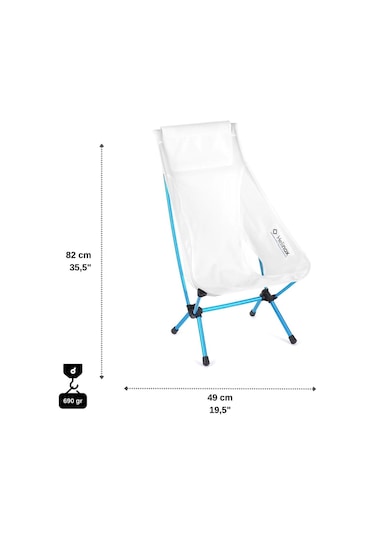 Helinox Chair Zero High Back Outdoor Kamp Sandalyesi 10562 Wht Beyaz