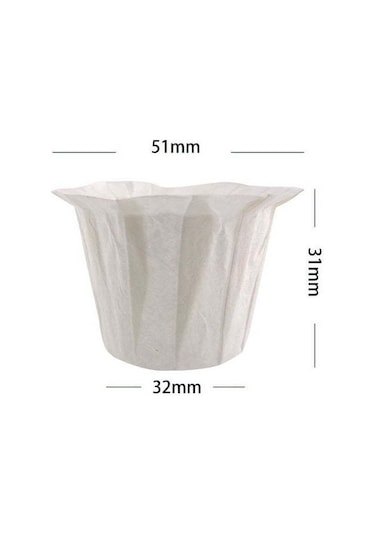 Qingmipy K-kupa Kahve Filtresi, 100 Adet Bardak Şeklinde Kahve Filtre Kağıdı Beyaz