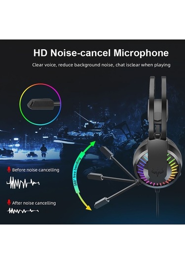 Willowhaven Ovleng Gt68 Kablolu Kulaklık - Oyun Mikrofonlu Işıklı, Ses Kontrol, 3.5mm+usb, 40mm Korna, Mavi Diğer Diğer