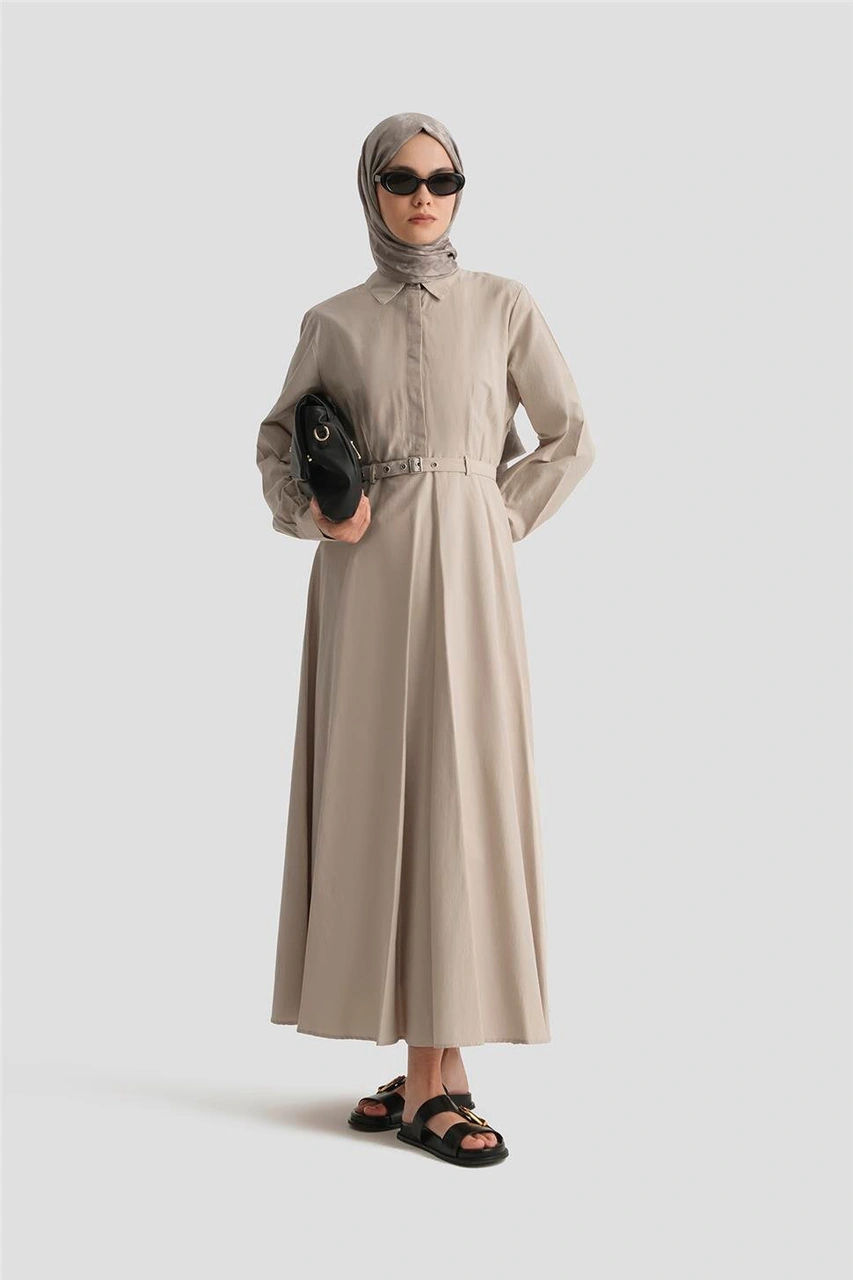 Armine Elbise 25yd9178 Bej Bej