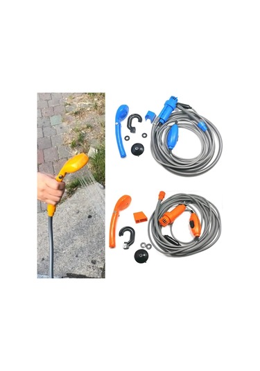 Sarı-açık Essentials Evrensel Araba Yıkama Duş Seti Taşınabilir Elektrikli Pompa Açık Kamp Seyahat Araba Yıkama Yürüyüş Evcil Hayvan Yıkama Makinesi