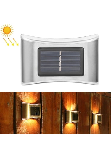 Cbtx Bahçe Aydınlatma 6 Led Solar Açık Bahçe Paslanmaz Çelik Duvar Lambası Sarı Sıcak Işık