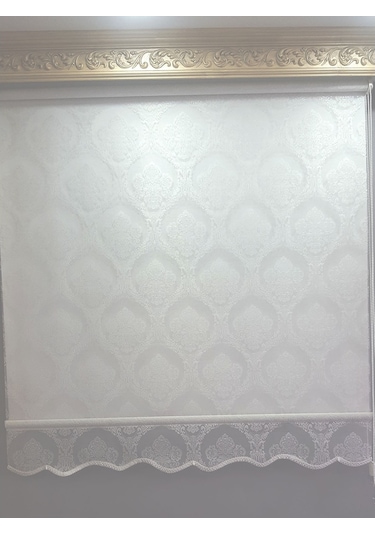 N11 Özel 1.Kalite Beyazdamaks Desen Çift Mekanizma Tül Stor Perde