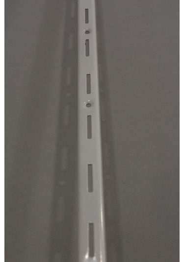 2 Adet 200 Cm Beyaz Tek Sıra Delikli Raf Dikme Destek Profili - Raf Direği Galvaniz