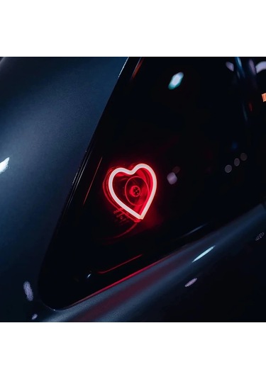 Araba Iç Dekoratif Ortam Işığı Kalp Şeklinde Atmosfer Lamba Neon Renk Red 1 1 Piece Set