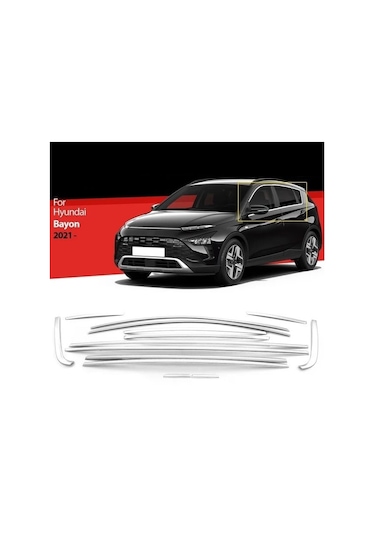 Autogp Hyundai Bayon Cam Çerçevesi Kenar Çıtası Krom Tamtur Bgc-agp-1016