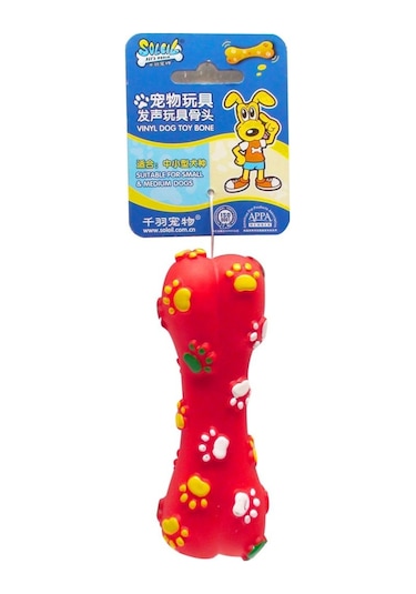 Soleil V9671 15 CM Öten Plastik Kemik Köpek Oyuncağı Çok Renkli