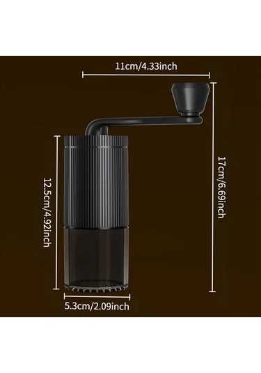 Cordial Siyah Manuel Taşınabilir Kahve Değirmeni, Ayarlanabilir Öğütücü, Ofis Ve Seyahat İçin
