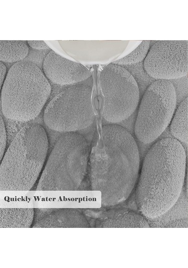 Neevoyu Gri 3d Elmas Desenli Hafıza Köpük Banyo Halısı - Yumuşak, Su Emici, Kayma Engellli - 40x60 Cm Gri