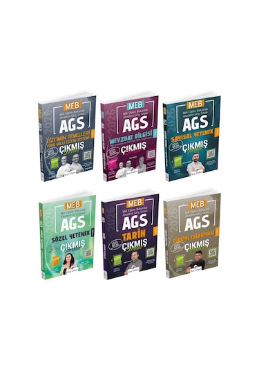 Dizgi Kitap 2026 Meb-ags Tüm Dersler Çıkmış Sorular 6 Lı Set Dizgi Kitap