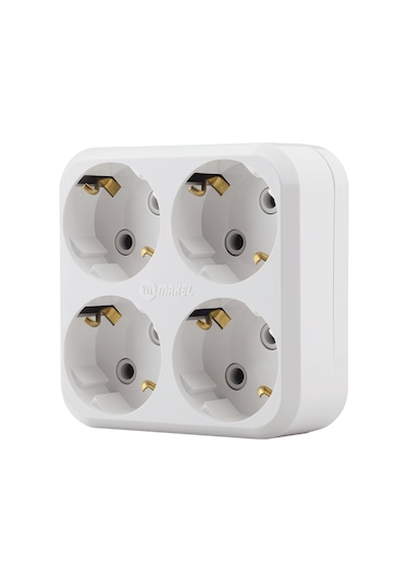 Makel Dörtlü 4Lü Topraklı Fişli Priz Golyat N11.30