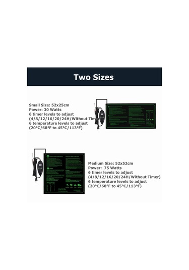 Sones 20 X 10 İnç Dijital Ekranlı Fide Isıtma Pedi Zamanlı Sıcaklık Ayarı İngiltere Fişi 240v