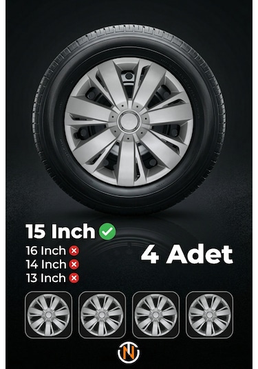 Renault R 9 Broadway 15 İnç Jant Kapağı Takım Gri G113