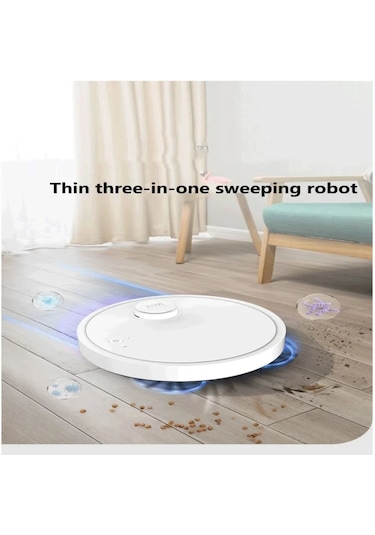 Yenı Otomatik Robotlu Süpürge 3'ü 1 Arada Akıllı Kablosuz Süpürme Islak Ve Kuru Black Siyah