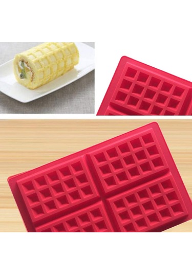 Yapışmaz Silikon Kalıp Pişirme Araçları - 4 Bölmeli Ev Mutfak Kek Çikolata Kalıbı Diğer