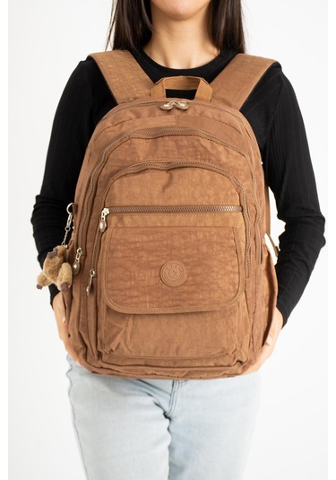 Ultra Hafif Çok Cepli Su Geçirmez Sırt Çantası Taba Model:571-2a - Taba