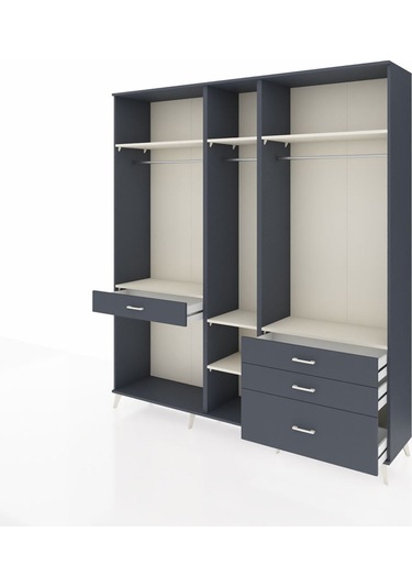Hyperion Dolap 7 Raflı 4 Çekmeceli 3 Askılı 220x44x243 Antrasit-aytaşı/antrasit Aytası/antrasıt Hyperion Dolap 7 Raflı 4 Çekmeceli 3 Askılı 220x44x243 Antrasit-aytaşı/antrasit Aytası/antrasıt