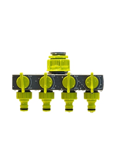 Qingmipy 4 Yollu Bahçe Hortumu Ayırıcı - 4 Bağımsız Açma/kapama Vanası İle Pratik Sulama Ve İrrigasyon Çözümü