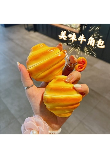 Snapbuy Airpods Uyumlu Askılı Kruvasan Tasarımlı Yumuşak Kulaklık Kılıfı Airpods 3.nesil