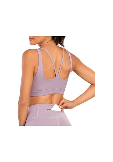 Skycity Hızlı Kuruyan Esnek Spor Sütyeni - Yoga Ve Fitness İçin Rahat Destekli Kolsuz İç Giyim Açık Pembe