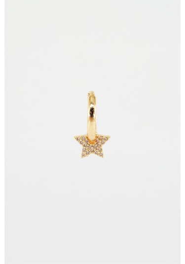 Kadın Kendi Tarzını Oluştur Zirkon Taşlı Yıldız Figürlü Helix Model 1 Adet Küpe Çok Renkli