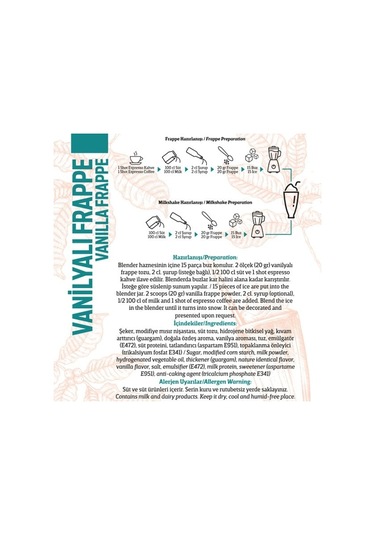 Oze Vanilyalı Frappe Tozu 1 KG