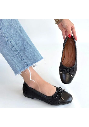 Etya Siyah Cilt Babet Ayakkabı Siyah