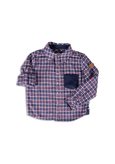 Lacivert Ekose Erkek Çocuk Gömlek 001